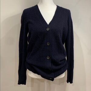 C by Bloomingdale’s cashmere navy blue cardigan